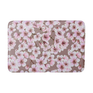 Cherry blossom pattern bath mat