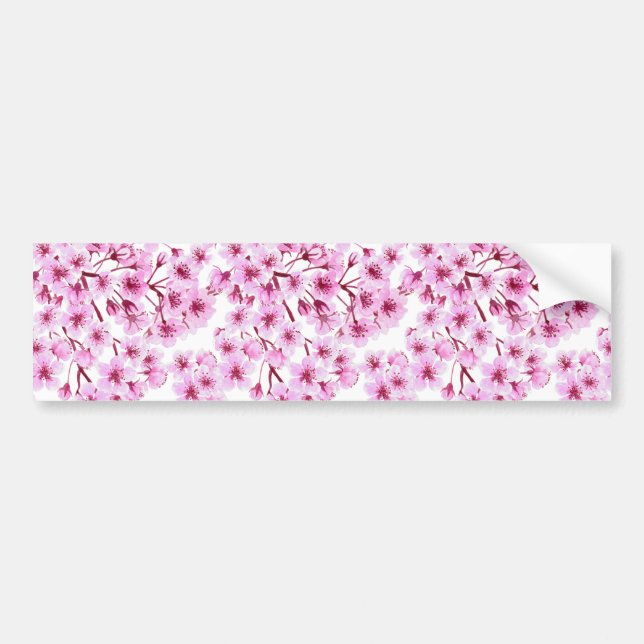 Cherry blossom pattern bumper sticker (Front)