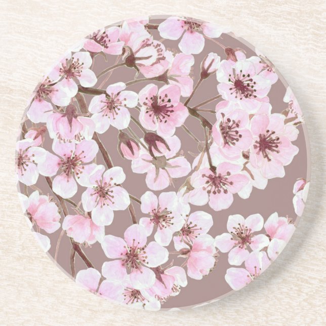 Cherry blossom pattern coaster (Front)