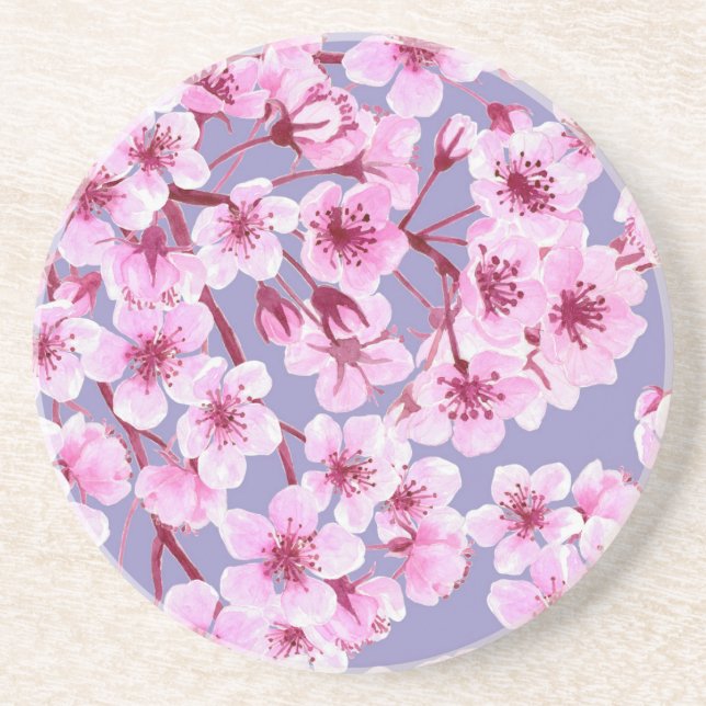 Cherry blossom pattern coaster (Front)