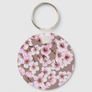 Cherry blossom pattern key ring