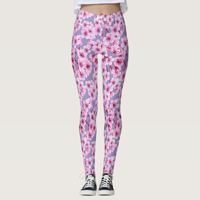 Cherry blossom pattern leggings (Front)