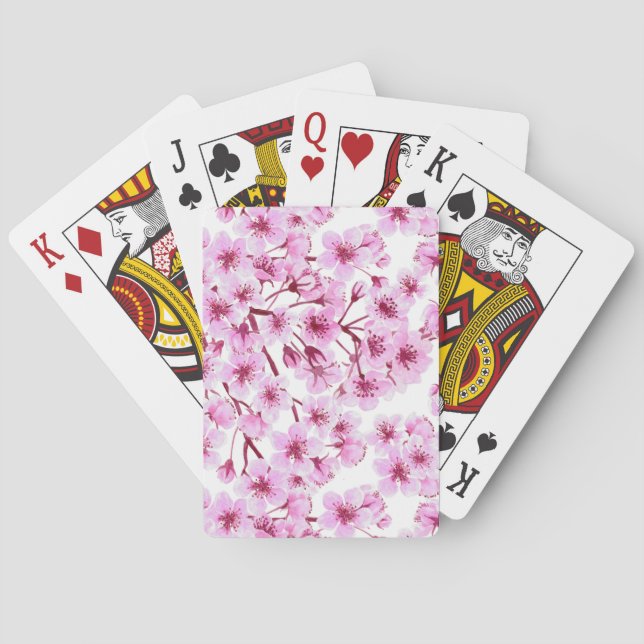 Cherry blossom pattern playing cards (Back)