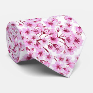 Cherry blossom pattern tie