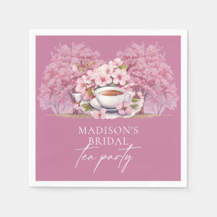 Cherry Blossom Personalised Bridal Tea Shower Napkin