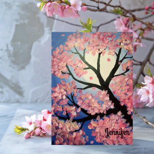 Cherry Blossom Personalised Note Card