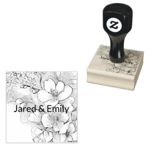 Cherry Blossom Personalised Wood Art Stamp