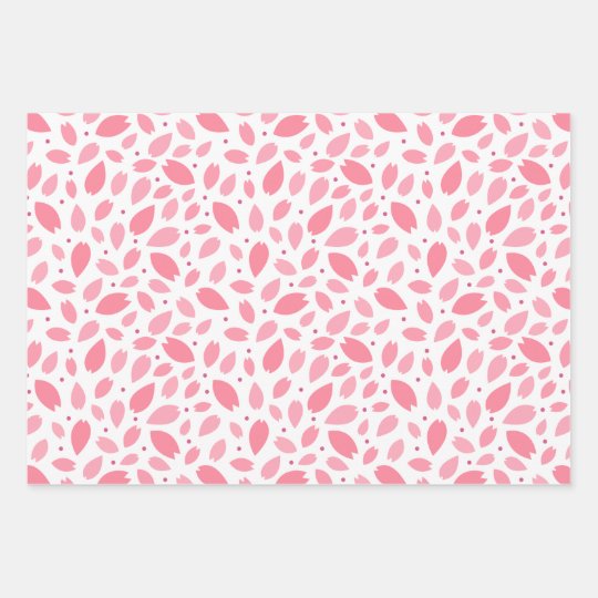 Cherry Blossom Petals Pattern Wrapping Paper Sheet | Zazzle.co.uk