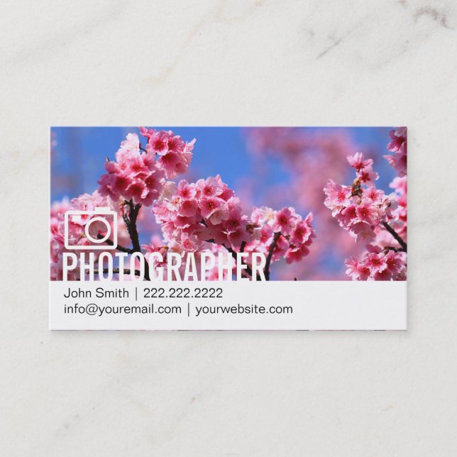 Cherry Blossom Photography Business Cards (Front)