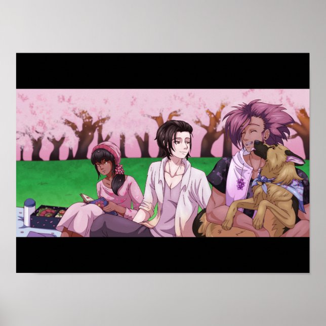 Cherry Blossom Picnic Poster (Front)