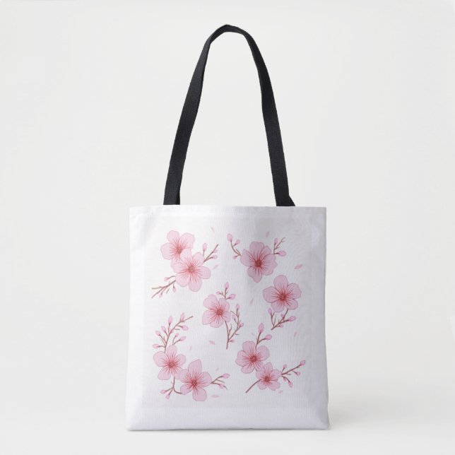 cherry blossom picture tote bag (Front)