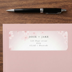 Cherry blossom pink background return address