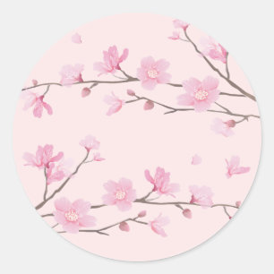 Cherry Blossom - Pink Classic Round Sticker