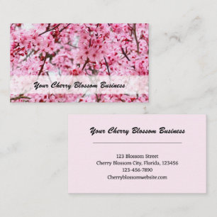 Cherry Blossom Pink Floral Art Business Card