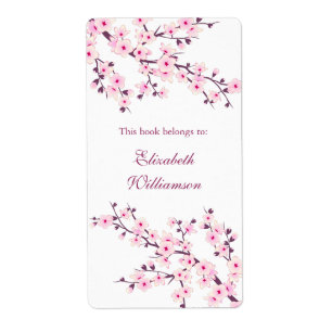 Cherry Blossom Pink Floral Bookplate