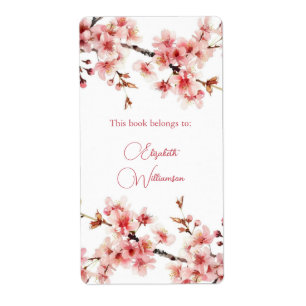 Cherry Blossom Pink Floral Bookplate