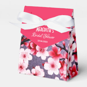 cherry blossom pink floral garden pattern favour box