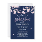 Cherry Blossom Pink Floral Navy Bridal Shower