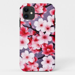 cherry blossom pink floral pattern iPhone 11 case