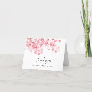 Cherry Blossom Pink Floral Wedding Thank you 