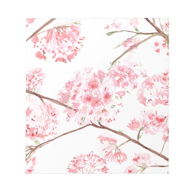 Cherry blossom pink flowers Sakura Japanese  Notepad (Front)