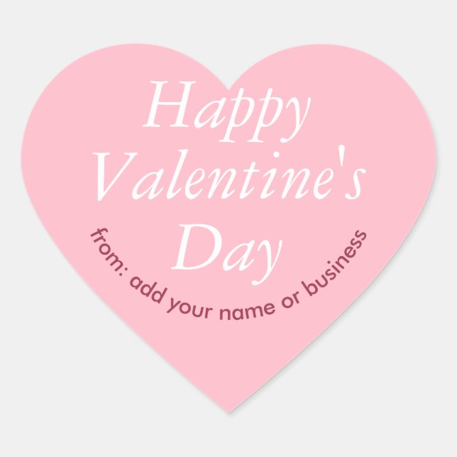 Cherry Blossom Pink Heart Valentine's Sticker (Front)