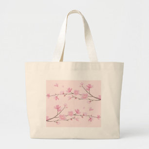 Cherry Blossom - Pink Large Tote Bag