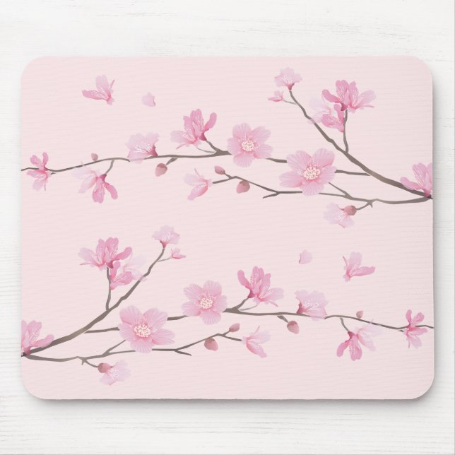 Cherry Blossom - Pink Mouse Mat (Front)
