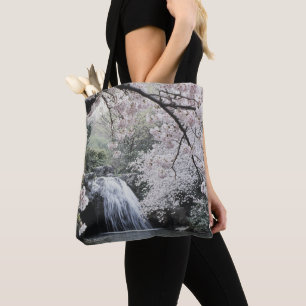 Cherry Blossom Pink Picturesque Waterfall Tote Bag