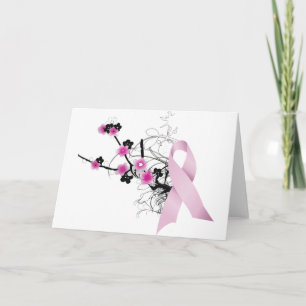 Cherry Blossom Pink Ribbon Card