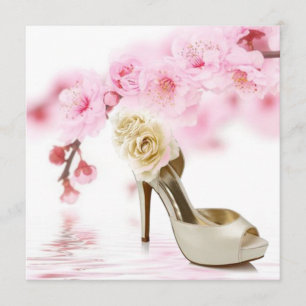 cherry blossom pink sakura bridal shower invitation