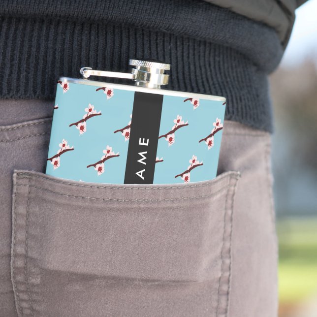 Cherry Blossom, Pink Sakura, Your Name Hip Flask (In Situ)