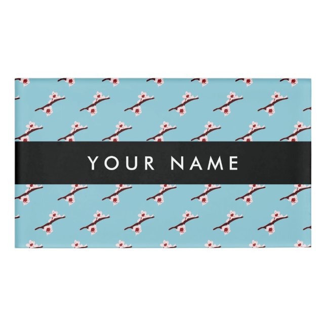 Cherry Blossom, Pink Sakura, Your Name Tag (Front)