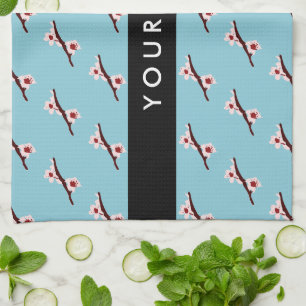Cherry Blossom, Pink Sakura, Your Name Tea Towel