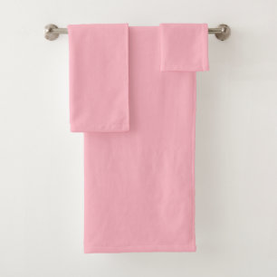 Cherry Blossom Pink Solid Colour Bath Towel Set