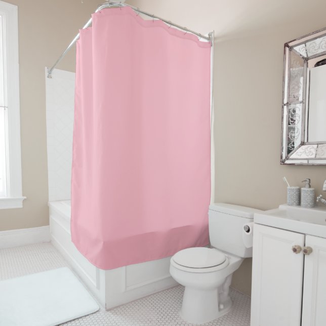 Cherry Blossom Pink Solid Colour Shower Curtain (In Situ)