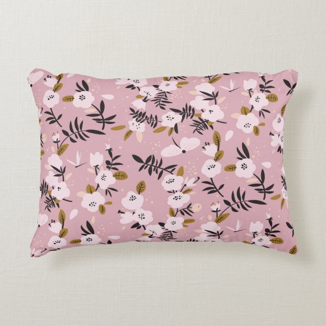 Cherry Blossom Pink: Tender Spring Decorative Cushion (Front)
