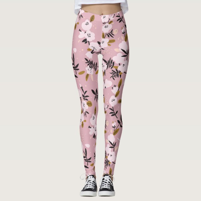 Cherry Blossom Pink: Tender Spring Leggings (Front)