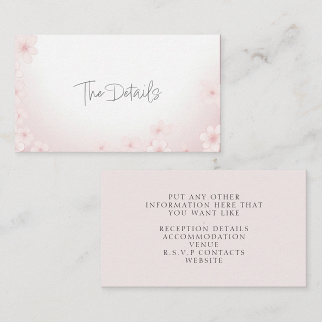 Cherry Blossom Pink The Details Enclosure Card (Front/Back)