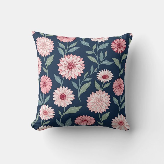 Cherry Blossom Pink Throw Pillow (Front)