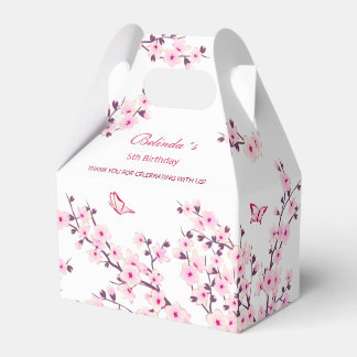 Cherry Blossom Pink White Birthday Thank You Favour Box