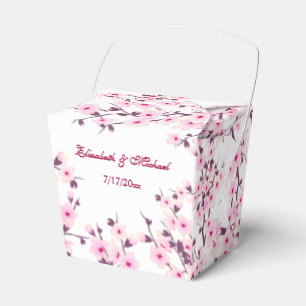 Cherry Blossom Pink White Custom Wedding Favour Bo Box