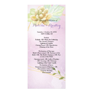Cherry Blossom Pink White  flora  ceremony Program Rack Card