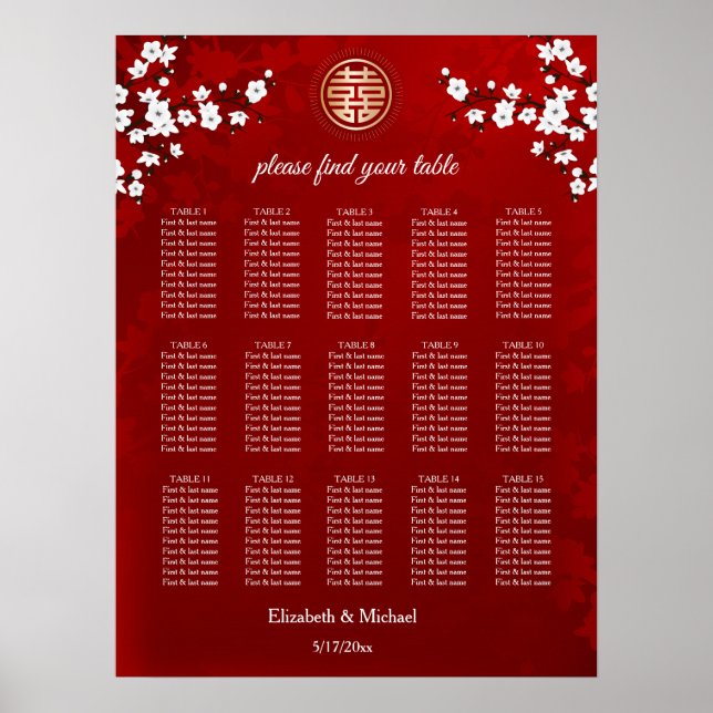 Cherry Blossom Pink White | Wedding   Poster (Front)