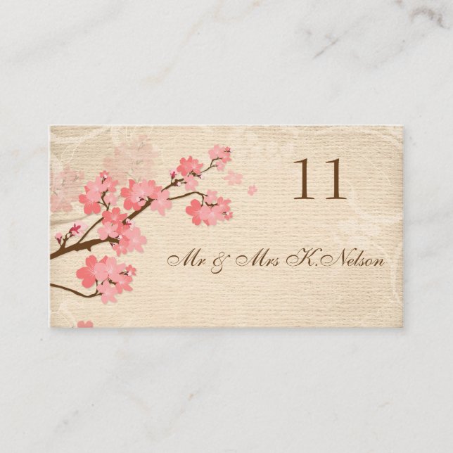 Cherry Blossom Place card/Table card Business card (Front)