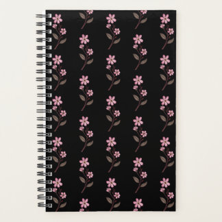 Cherry Blossom Planner - Black Pattern