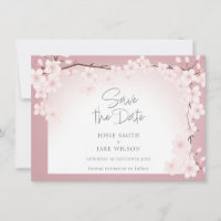 Cherry Blossom Pretty Border Save the Date