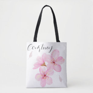 Cherry Blossom Pretty Floral Custom  Tote Bag