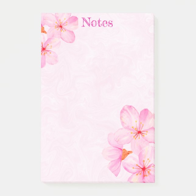 Cherry Blossom Pretty Pink Custom Post-it Notes (Front)