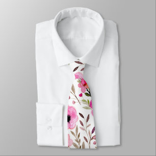 Cherry Blossom Pretty Pink Floral Tie